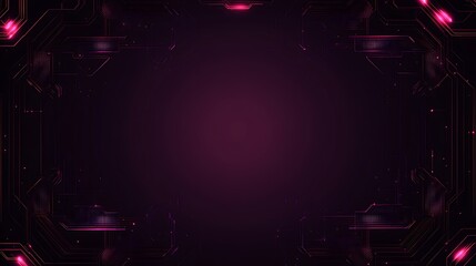 Obraz premium Abstract dark background with glowing circuit board frame.
