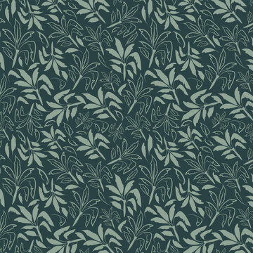 Tropical Plants seamless vector pattern.
