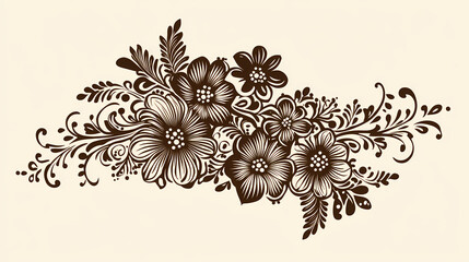 Floral henna design for mehndi tattoo and decoration in ethnic oriental style. Henna Design. Illustration