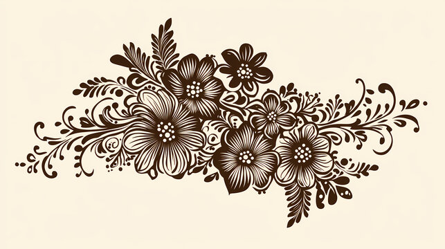 Floral henna design for mehndi tattoo and decoration in ethnic oriental style. Henna Design. Illustration