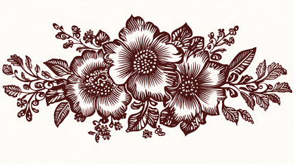 Floral henna design for mehndi tattoo and decoration in ethnic oriental style. Henna Design. Illustration