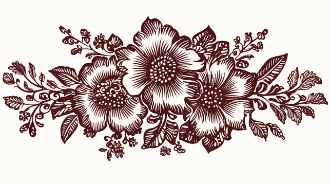 Floral henna design for mehndi tattoo and decoration in ethnic oriental style. Henna Design. Illustration