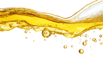 Yellow liquid border isolated on transparent background.