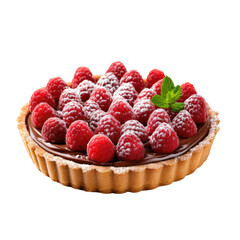 Chocolate tart with raspberries