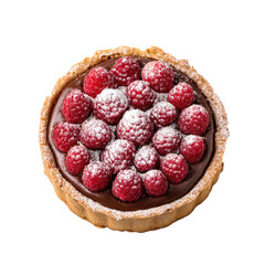 Chocolate tart with raspberries