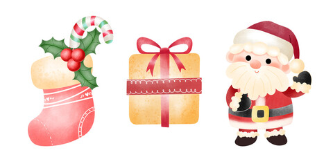 Handmade Christmas Illustration Kit - Santa's Treat, Gift, and Decorative Stocking