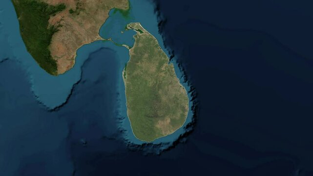 Zoom from Earth to Sri Lanka. (Highlighted) World map animation with highlighted borders of countries. Images from NASA
