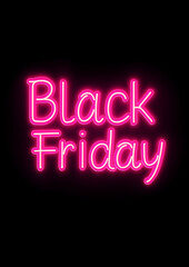 Neon "Black Friday" on Black Background