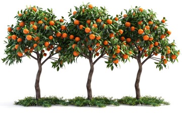 Close-up shot of oranges growing on tree branches, perfect for use in food or nature-themed projects