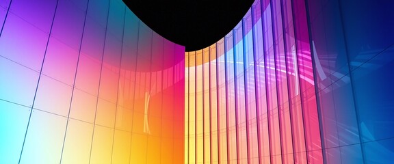 Vibrant color gradient abstract architecture Generative AI image full hd 8k high resolution
