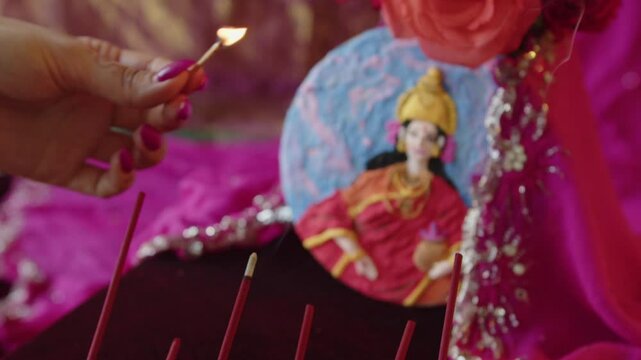 Ritual of offering to the Hindu goddess Parvati