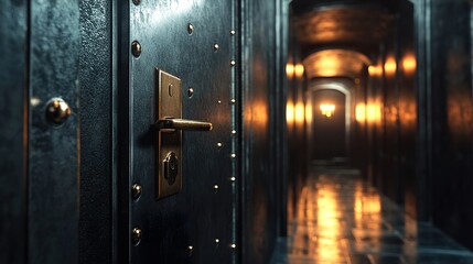 Mysterious Doorway Leading to a Dark Hallway