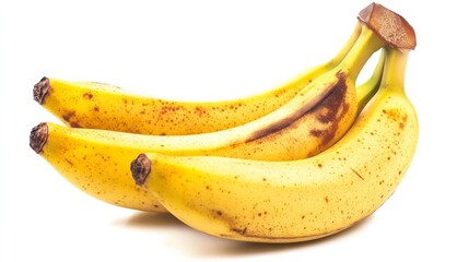 Single banana against white