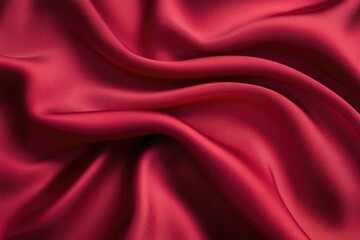 Obraz premium Satin fabric texture with smooth, flowing folds in deep red tones