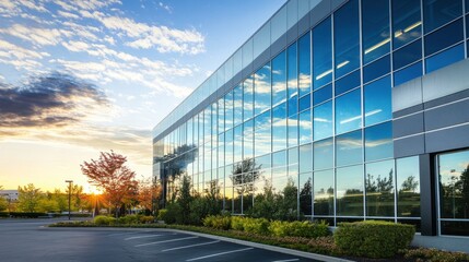 Obraz premium Modern Office Building at Sunset