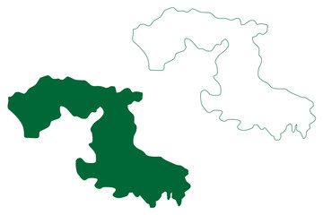 Osmanabad district (Maharashtra State, Aurangabad Division, Republic of India) map vector illustration, scribble sketch Osmanabad map