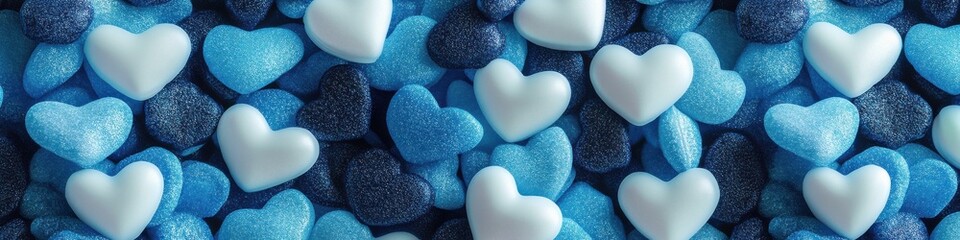 Obraz premium Background of blue and white hearts 
