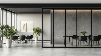 Modern Office Interior Design with Glass Walls