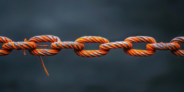 Link connected by an orange cord