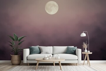 Cream Mauve Twilight Canvas Gradient Mural Backdrop with Noise Texture