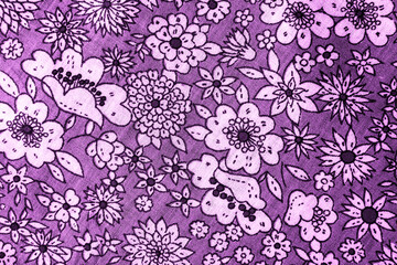 lilac floral pattern on fabric.  wallpaper in a rustic modern design.   lilac textile texture.