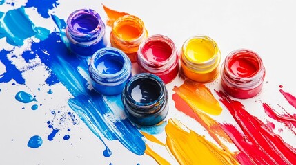 Paints on blank canvas art