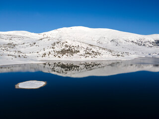 Winter view of Rila mountain near Belmeken Dam, Bulgaria