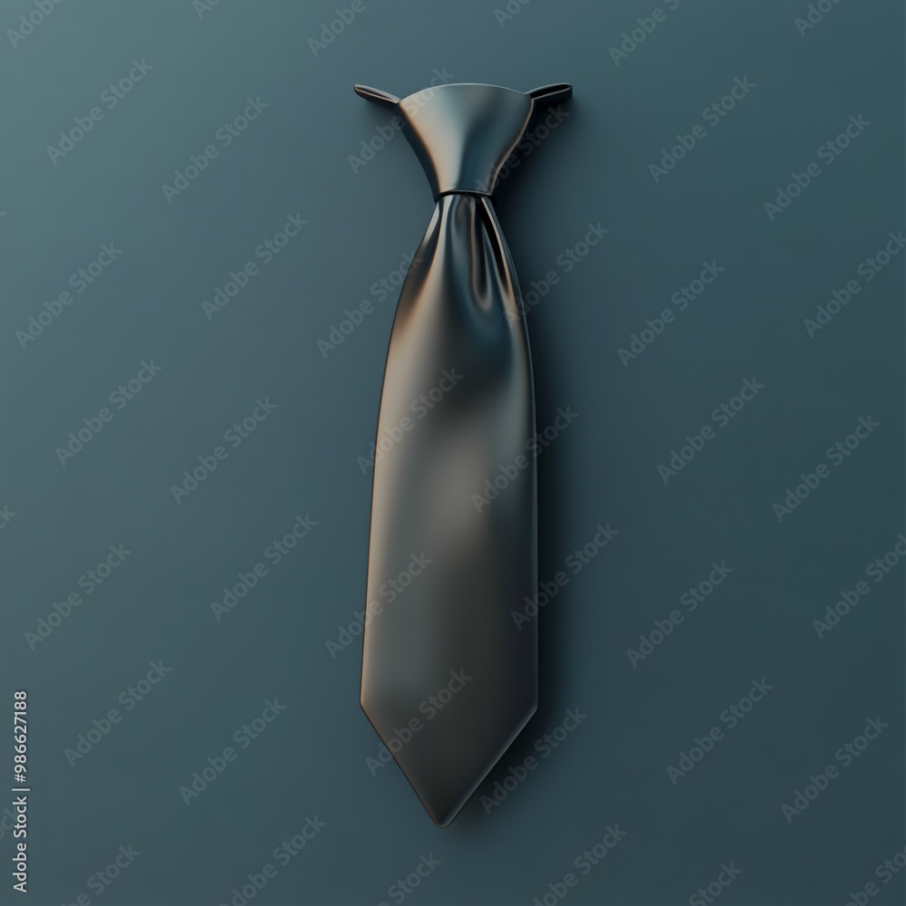 Wall mural 3D Tie Icon: Elegant Men's Neckwear Illustration Logo