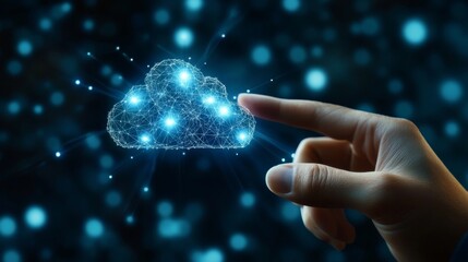 Cloud computing concept - hand on cloud