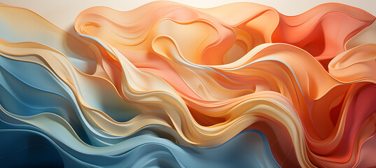 Fototapeta premium Captivating Abstract Art piece where 2D digital patterns dissolve into 3D organic shapes representing the fusion of technology and nature creating a harmonious blend of the synthetic and the natural