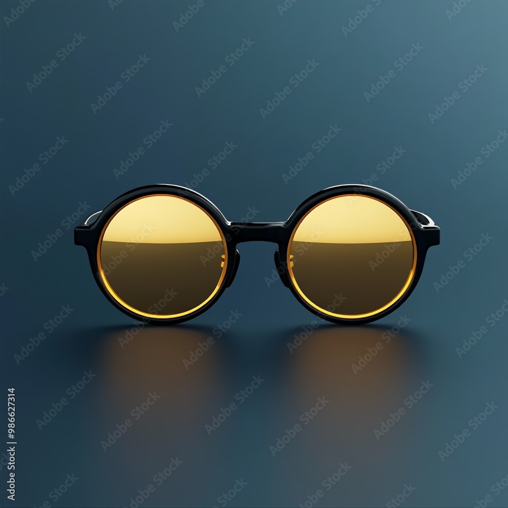 Wall mural 3D Sunglasses Icon: Fashionable Eye Protection Illustration Logo