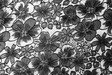 Obraz premium floral pattern on fabric. gray wallpaper in a rustic modern design. gray textile texture.