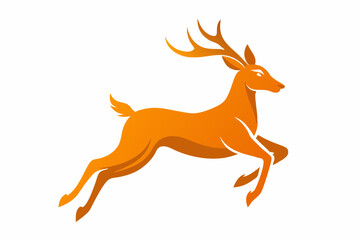 A dynamic vector artwork of a deer leaping at high speed, capturing the grace and agility of this majestic animal. Ideal for nature, wildlife, and outdoor-themed designs.