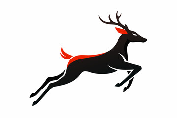 A dynamic vector artwork of a deer leaping at high speed, capturing the grace and agility of this majestic animal. Ideal for nature, wildlife, and outdoor-themed designs.