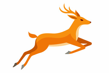A dynamic vector artwork of a deer leaping at high speed, capturing the grace and agility of this majestic animal. Ideal for nature, wildlife, and outdoor-themed designs.