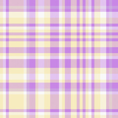 Identity fabric vector pattern, rest seamless textile plaid. Intricate check texture background tartan in light and purple colors.
