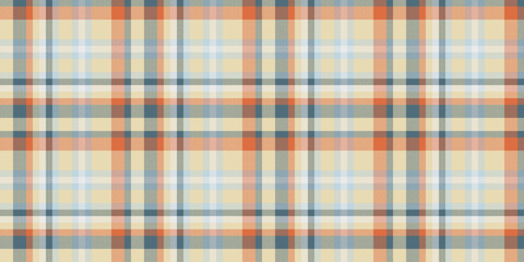 Industrial seamless tartan fabric, womens fashion vector check textile. 1970s texture plaid pattern background in light and cyan colors.