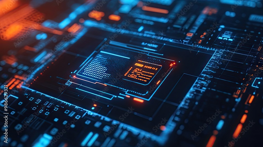 Poster close-up of a digital wallet icon on a virtual screen, with data nodes symbolizing the security and 