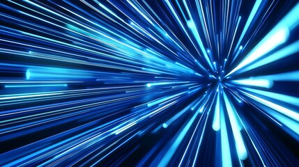 Abstract blue lines radiating outwards in a burst of light. A futuristic, technology-inspired design.