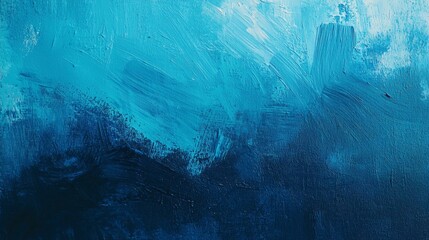 Fototapeta premium Abstract blue and teal paint strokes create a textured and dynamic background.