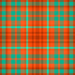 Obraz premium Sparse background fabric vector, greeting tartan pattern plaid. Covering seamless textile check texture in orange and bright colors.
