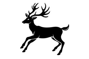 A vector art illustration of a deer mid-jump, highlighting its grace and agility. Ideal for wildlife, nature, and outdoor-themed designs.