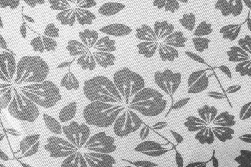 Obraz premium floral pattern on fabric. gray wallpaper in a rustic modern design. gray textile texture.
