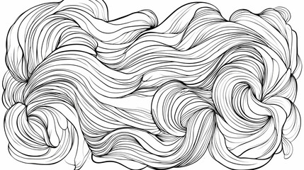 Fototapeta premium Line art of abstract movement for background, adult coloring book,coloring page and other design element. vector illustration. Zentangle. Illustration