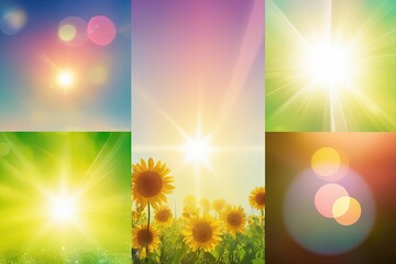 Obraz premium Bright Light Transitions with Cheerful Sunlight Effects and Dynamic Lens Flares