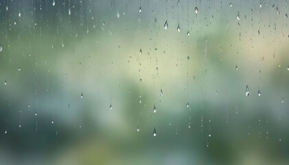 Obraz premium A calming abstract wallpaper showcasing blurred raindrops on a window, with a softly blurred cityscape in the background, creating a serene atmosphere