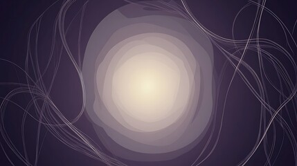 Abstract background with swirling lines and a glowing circle in the center.