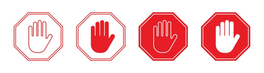 Obraz premium Vector Stop Icon With Multiple Style