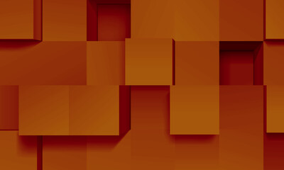 Orange cubes pattern. Abstract square mosaic. geometric box texture.