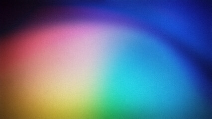 A vibrant gradient featuring a mix of pink, purple, blue, green, and yellow hues with a subtle grainy texture, perfect for modern wallpapers, backgrounds, and creative projects